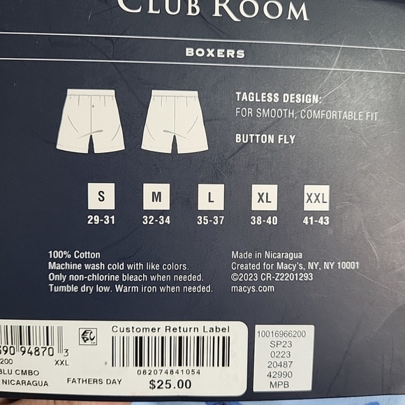 Club Room 2 Pack Beer‎ Mug Solid Boxer Shorts Men' XXL Navy / Placid Blue NWT - Picture 5 of 6